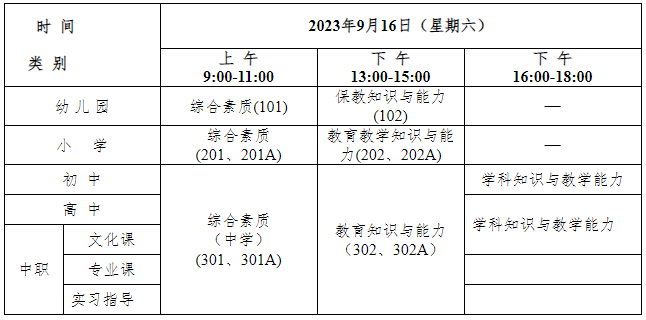 浙江教師資格證筆試考試時(shí)間